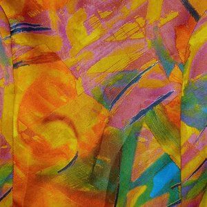 Ng Lui Silk Bright Patterned Mini Dress Sz L